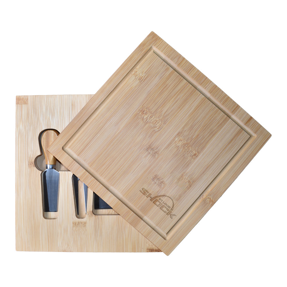 Bamboo Cutting Board with Utensils, Etched, Primary Logo, St. Louis Shocks