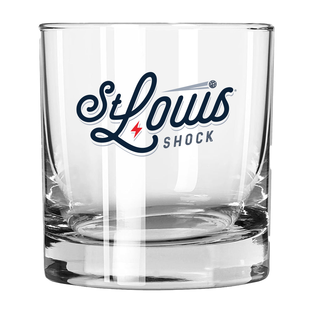 11oz Rocks Glass, Direct Print, St. Louis Shock Vintage Logo