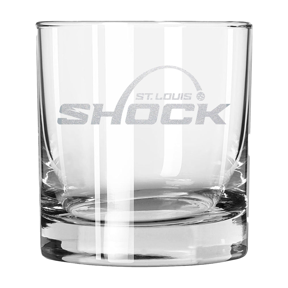 11oz Rocks Glass, Direct Print, St. Louis Shock Primary Logo